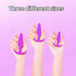 3Pcs Silicone Anal Plug Beads Kit Trainer Set Beginners To Advanced Player For Comfortable Long-Term Wear Training Set Silicone Butt Plug For Men Women Couples Relaxing (Purple) Fba