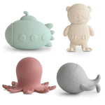 Sealife Bath Toys Play Set For Toddlers | 100% Food Grade Silicone | Mold Free, Pack Of 4