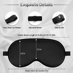 Silk Sleep Mask, Blackout Sleeping Eye Mask with Adjustable Strap 3 Pack
