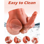 Male Sex Doll,Torso Male Sex Doll Realistic Flexible Huge Cock Dildo &Lube Syringe&Drying Stick,Anal Male Masturbator Tight Hole For Men Masturbation,Sex Toy For Men Women Gay Couple (Brown)