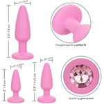 First Time Crystal Booty Kit Anal Butt Plug Toy Set Of 3 - Pink - Se-0004-39-2