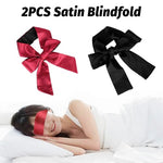 2pcs Silk Satin Blindfold for Women Adults Bedroom Couples Eye Soft Sleep Mask Eye Cover Travel Nap Valentine's Day Play Games Christmas Sleeping Sexy Blind Fold 155cm / 62in