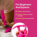 Hello Tush Pops - Butt Plug Training Set - 3 Sizes For All Levels Of Anal Play - Tapered Tip With Flared T-Base - Body-Safe Silicone, Adult Sex Toy For Men, Women And Couples