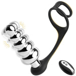 Anal Beads Vibrating Penis Ring Stimulator, Remote Control Wearable Vibrator Anal Plugs Sex Toys, Anal Trainer Silicone Butt Plug With Cock Rings For Men Adult Couples