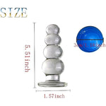 Glass Dildo Butt Plug, Crystal Glass Anal Plug Transparent Anal Beads With Round Base G Spot Stimulation Massager Pleasure Wand Penis Masturbation Anal Sex Toys For Couple Women Men (4 Ball)