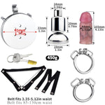Flat Chastity Cage,Realistic Penis Dildo With Arc And Circle Penis Rings Small Inverted Sissy Cock Cage Sm Bondage Chastity Device For Couples Gay Sex Toys (Black-45Mm)