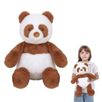 18" Panda Stuffed Animal Plush Toy Cute Soft Body Plushies Doll Kawaii Giant Panda Bear, Room Decoration Brown Bear Throw Pillow, Gift For Kids Boy Girl Birthday Valentines Christmas