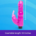 Rabbit Vibrator - 5.5 Inch Beginner Friendly G Spot Vibrator For Women - Easy To Use Dual Stimulation Adult Sex Toy - Waterproof - Pink