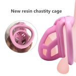 Resin Cock Cage Chastity Cage 3.0 Male Chastity Device With 4 Rings Penis Male Chastity Device Pink Chastity Cage Lightweight Chastity Cage For Man Penis Bondage Exercise Male Sex Toy?Nub?