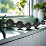 Long Black Anal Beads Butt Plug Anal Sex Toys With Anchor Base, Premium Silicone G Spot Dildo Deep Anal Trainer Beginner And Advanced Player Masturbators For Men Women (5 Beads)