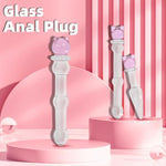 Glass Anal Plugs Anal Beads Cute Clear Butt Plugs Crystal Dildo Female For G-Spot Massage Adult Sex Toys For Couples (M)