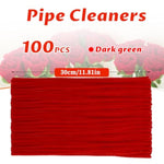 100Pcs Chenille Stems for Flowers Making, Red Pipe Cleaners Craft