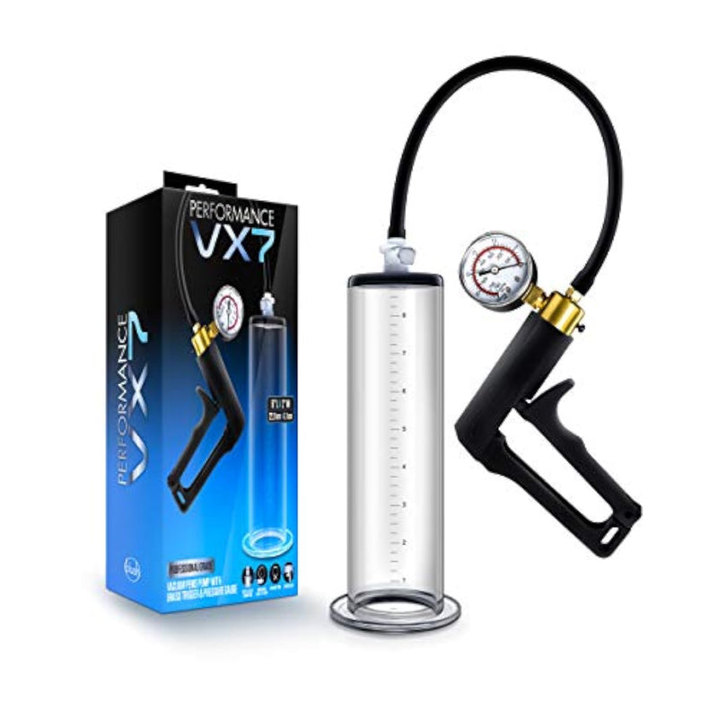 Sex Toys - Male Vx7 Performance Enhancement Penis Pump System - 9.5 Inch Cylinder - Manual Cock Extender Vacuum Pump For Stronger Bigger Erection - Sexual Stimulation Device For Men