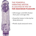 Adam And Eve Chubby Fun Personal Vibrator, Thick Thrusting Multi Speed Dildo, Smooth Adult Sex Toy For Women And Couples, Stimulates G Spot, Adjustable Vibrations, Waterproof, 9 Inch Purple Design