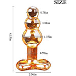 Glass Bead Anal Plug Crystal Butt Plug For Advanced & Beginner?Sex Toy For Women Men Masturbation(Yellow)