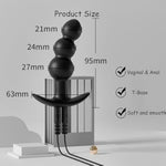 Electroshock Anal Plug Estim Prostate Massager G-Spot Training Silicone Anal Vaginal Plug Wearable Butt Plug With T-Base Sex Toys