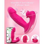 Rose Vibrator Toy For Woman,Sucking Dildo Stimulator With 9 Sucker Vibrators Modes,Remote Control G Spot Nipple Stimulation Sex Toys,Anal Plug For Adult Sex Toy For Woman Female Couples (Rose Red)