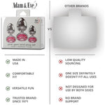 Pink Gem Anal Plug Set – 3 Butt Plug Sizes, Body-Safe Aluminum, Temperature Play, Sparkling Pink Jewel Base, Includes Velvet Storage Bag - Anal Training Kit For Backdoor Play