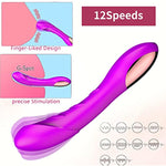 Clitoral G Spot Dildo Vibrator For Vagina Clitoris Anal Stimulation, Realistic Dildos Vibrators Adult Sex Toy Gift For Women Couples With 12 Powerful Vibrations– (Purple)