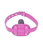 Leather Lockable Ball Gag W/Lock Bondage Fetish Restraint Slave Roleplay Gimp 4 (Hot Pink, Long)