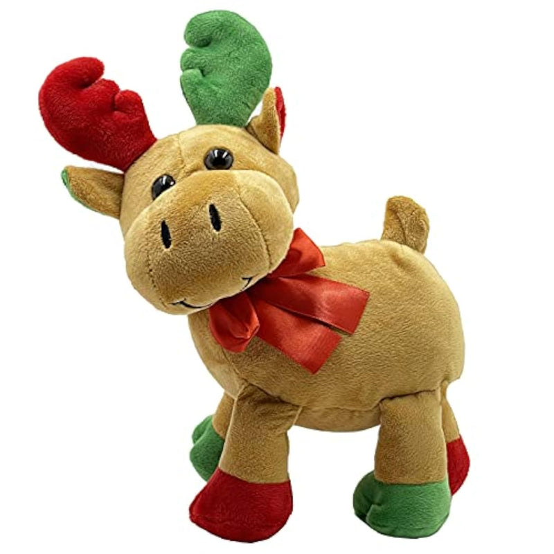 Christmas Santa Moose, Plush Belly Buddy, 8" Inch Plush Stuffed, Super Soft And Cuddly Toy, Classroom Decorations, Boys And Girls