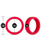 Blush Performance Pro Silicone Cock Ring - 1.5” Inner Diameter - Pliable for Secure Fit Penis Ring - No Pinch Roll Flat Design - UltraSilk Smooth Soft Stretchy Red C Ring Adult Sex Toy for Men Couples