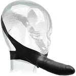 Original Accommodator Latex Dong – Hands Free Strap On Probe For Couples – Adult Dildo Sex Toys - Black