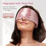 Satin Sleep Mask for Side Sleeper, Blackout Eye Mask for Women Men