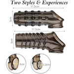 Reusable Penis Sleeve For Men, Ultra-Soft Open Tip Cock Sleeve With Ball Stretcher Penis Ring Extender Enlargement Girth Enhancer, Delay Ejaculation, Body-Safe Material Male Sex Toys - Black