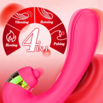 Vibrator Adult Sex Toys For Women - 4 In 1 Rotating Vibrator Dildo Slapping Clit Toy With 10 Vibrating Modes & 10 Rotating Modes, G Spot Clit Stimulator Pleasure Tools For Female Couples Games