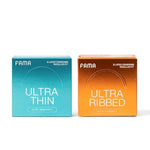 Ribbed&Ultra Thin Condoms, For Ultra Sensitivity, Natural Latex, Lubricated Condoms - 6 Count