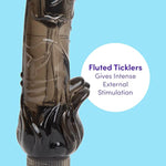 Triple Tickler Vibrating Dildo - 9 Inch Realistic Dildo - G-Spot Vibrator For Women And Clitoral Stimulator - Twist Base Multispeed Vibrator - Adult Sex Toy - Waterproof - Black