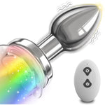 Anal Plug Adult Sex Toys For Women - Rose Vibrator Vibrating Butt Plug 10 Colorful Lights & 10 Powerful Vibration Modes & Remote Control, Metal Vaginal Anal Prostate Massager For Men Couple Pleasure