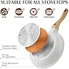 Nonstick Ceramic Frying Pan Skillet with Lid, 8 Inch Omelet Pan, Healthy Non Toxic Chef Pan, Induction Compatible Egg Pan with Heat Resistant Handle, PFAS-Free
