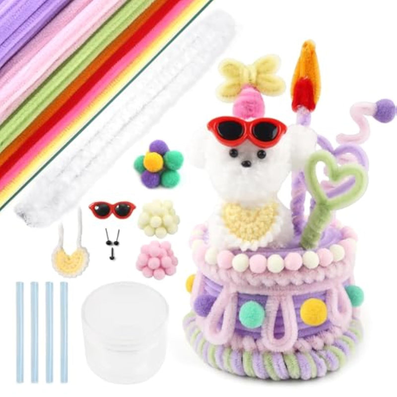 Purple 110pc Thick Pipe Cleaners Kit for DIY Art Craft Projects Home Decorations