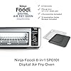 Digital Air Fry Countertop Oven with 8-in-1 Functionality, Flip Up & Away Capability for Storage Space, with Air Fry Basket, Wire Rack & Crumb Tray, Silver