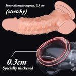 Reusable Penis Sleeve For Men, Ultra-Soft Open Tip Cock Sleeve With Ball Stretcher Penis Ring Extender Enlargement Girth Enhancer, Delay Ejaculation, Body-Safe Material Male Sex Toys - Clear