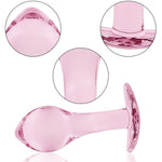 Pink Glass Crystal Anal Butt Plug Crystal Anal Trainer Toys Anal Expander Training Anal Plug Sex Toys For Women Men Couples Beginners Glass Butt Plug Anal Sex Toy (S)