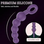 8'' Long Anal Beads Butt Plug Anus Trainer with Pull Ring & 5 Gradual Knots