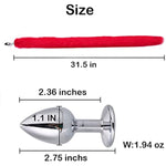 Butt Plug Fox Tail Cosplay Anal Plug Anal Butt Plug Adult Sex Toys For Beginner Women Men Couple (31" Red-1)