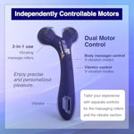 Fireball Adult Dual Vibrator - Dual Stimulator With 10 Vibration Modes For Women - Waterproof Flexible Design Toy With Magnetic Charger - Silicone Sexy Toy For Couples - Midnight Indigo