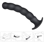 Anal Plug Silicone Anal Beads G-Spot Prostate Massager Black Dildo Thread Butt Plugs With Base Masturbation Adult Sex Toys For Men Women And Couples (Big)