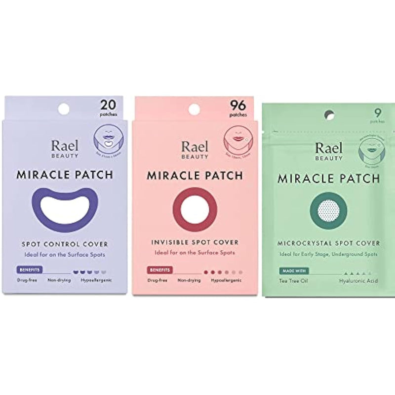 Miracle Spot Cover Bundle - Large Spot Control Cover (20 Count), Invisible Spot Cover (96 Count), Microcrystal Spot Cover (9 Count)