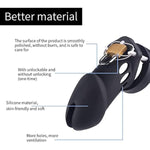 Male Chastity Device Breathable Chastity Cage Device, Silicone Cock Cage Chastity Devices Lightweight Sex Toys For Men Black