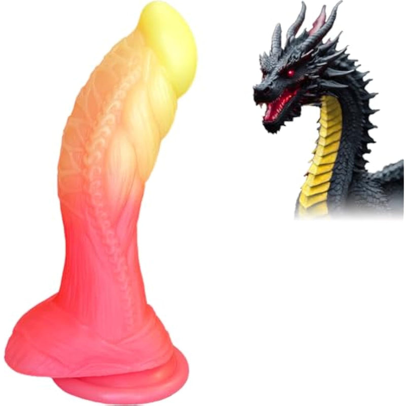 7.5" Fantasy Monster Dildo With Balls U & G-Spot Dragon Dildo With Suction Cup, Long Anal Plug Adult Sex Toys & Games For Women Men Couples