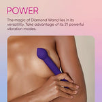 FemmeFunn Diamond Textured Wand Vibrator, G-Spot, 21 Modes, Waterproof