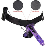 Vibrating Strap On Dildo With Adjustable Harness For Lesbian Realistic Penis Dong Adult Sex Toy For Woman Couples Masturbation(Purple)