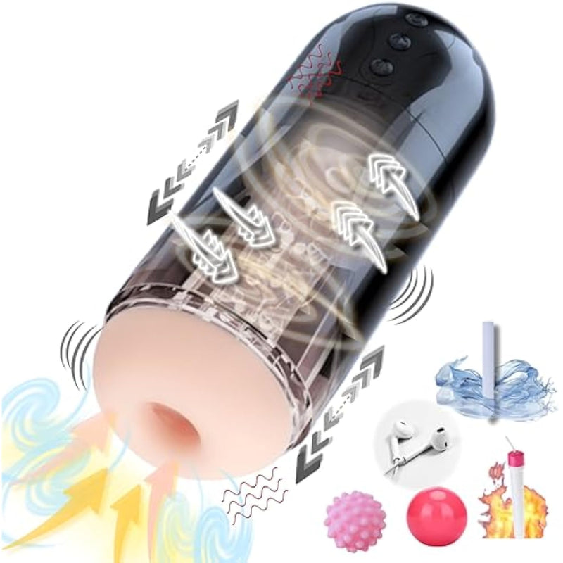 20X Sucking 20X Vibration Automatic Male Masturbator With 4 Voice Modes – Hands-Free Penis Pump, Realistic 3D Pocket Pussy, Adult Sex Toys For Men, Rechargeable Male Stroker