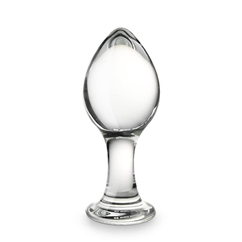 Anal Butt Plug Glass Anal Trainer With Long Neck Crystal Pleasure Wand With Tapered Head Unisex Adult Sex Toy For Men Women Play (S)