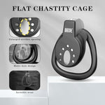 Small And Flat Chastity Cage 2 Combination Sets For Male Bondage Penis Cage Smooth Kg Cock Cage Chastity Devices Key Sex Toy For Men Black With 3 Sizes Penis Rings